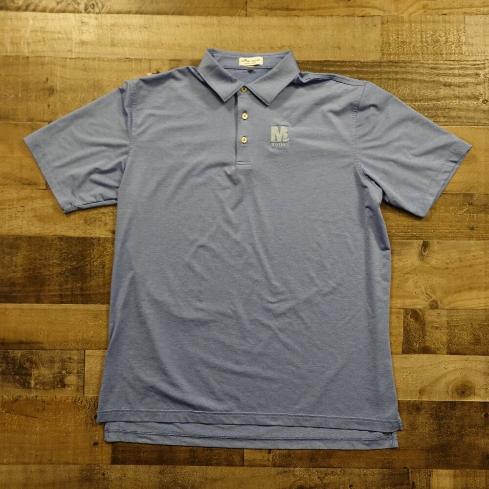 Peter Millar Summer Comfort Polo Shirt Men’s Large Blue Heather